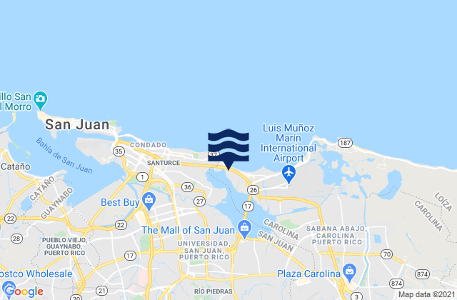 Karte der Gezeiten Universidad Barrio, Puerto Rico