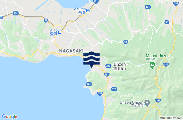 Karte der Gezeiten Unzen-shi, Japan