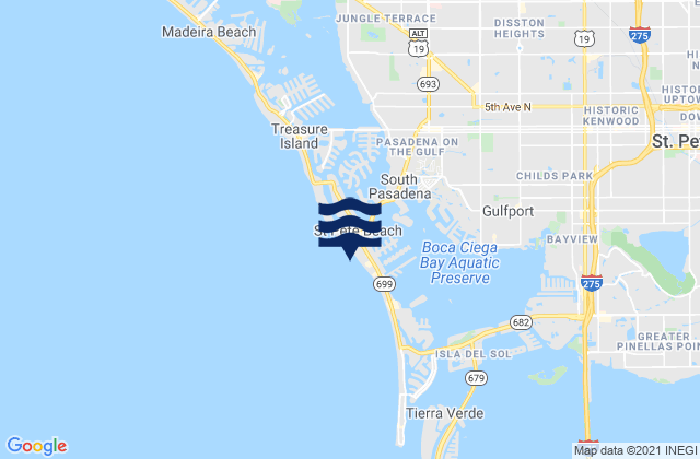 Karte der Gezeiten Upham Beach, United States