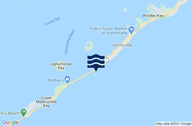 Karte der Gezeiten Upper Matecumbe Key (West End Hawk Channel), United States