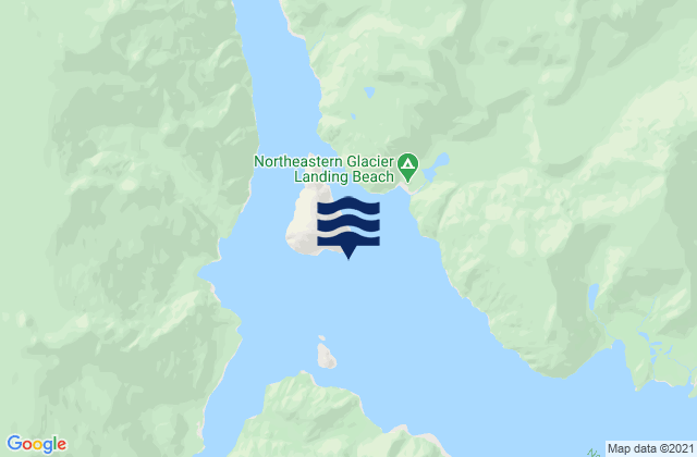 Karte der Gezeiten Upper Northwestern Fiord (Harris Bay), United States