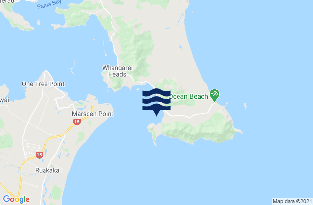 Karte der Gezeiten Urquharts Bay, New Zealand