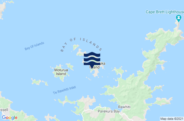 Karte der Gezeiten Urupukapuka Bay, New Zealand