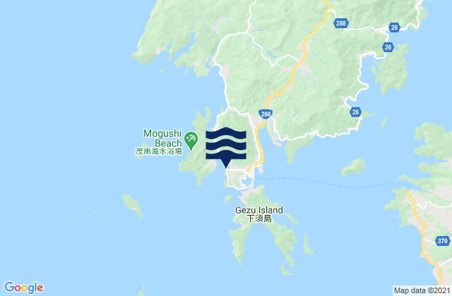 Karte der Gezeiten Usibuka, Japan