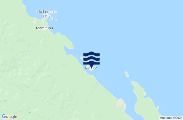 Karte der Gezeiten Ustupo, Panama