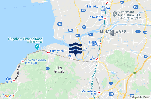 Karte der Gezeiten Uto Shi, Japan