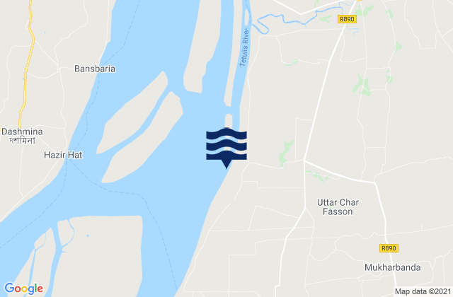 Karte der Gezeiten Uttar Char Fasson, Bangladesh