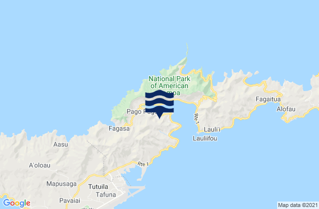 Karte der Gezeiten Utulei, American Samoa