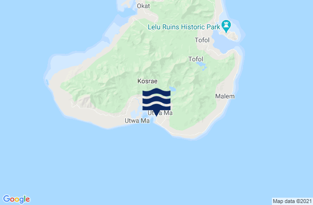 Karte der Gezeiten Utwe, Micronesia