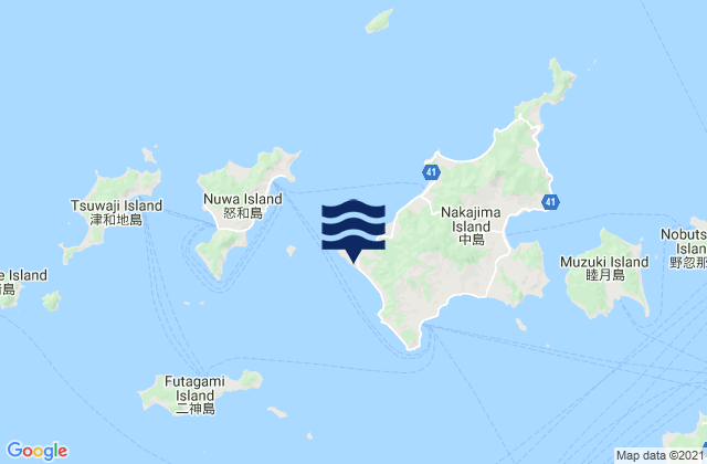 Karte der Gezeiten Uwama, Japan