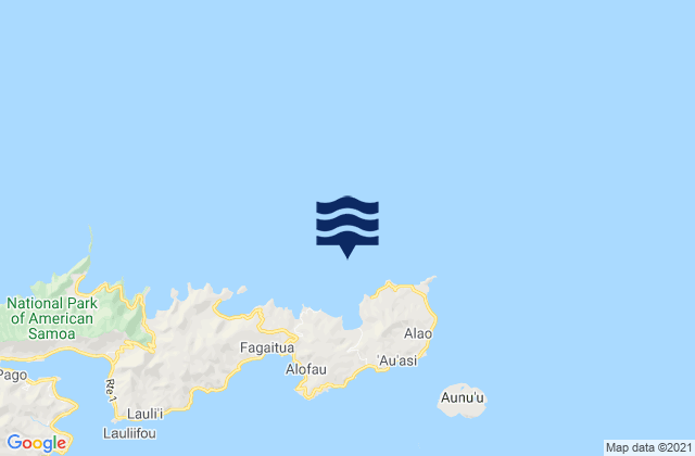 Karte der Gezeiten Vaifanua County, American Samoa
