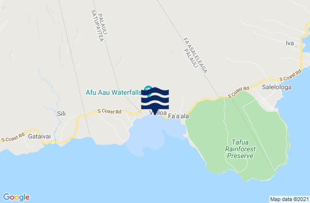Karte der Gezeiten Vailoa, Samoa