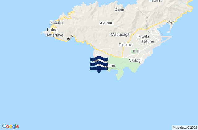 Karte der Gezeiten Vailoatai, American Samoa