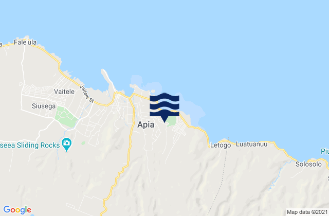 Karte der Gezeiten Vaimauga East, Samoa