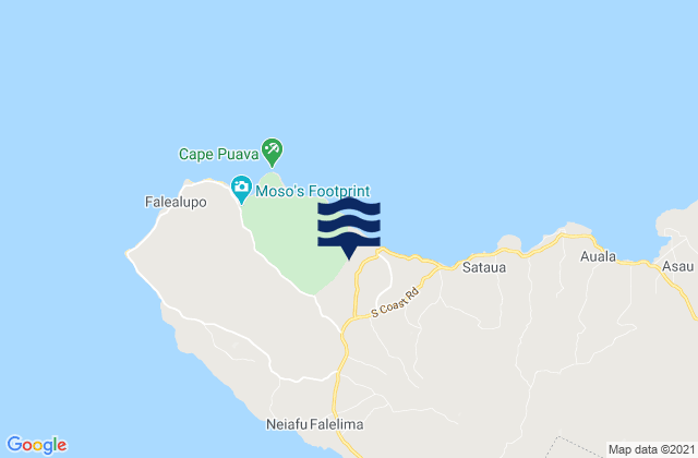 Karte der Gezeiten Vaisigano, Samoa