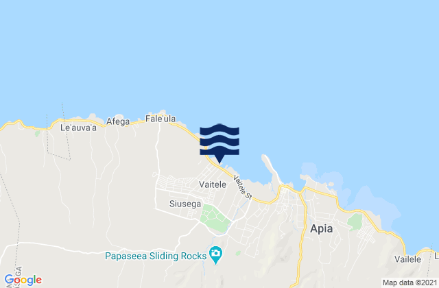 Karte der Gezeiten Vaitele, Samoa