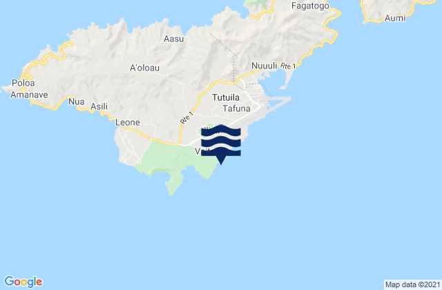 Karte der Gezeiten Vaitogi, American Samoa