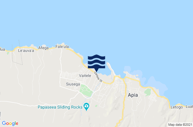 Karte der Gezeiten Vaiusu, Samoa
