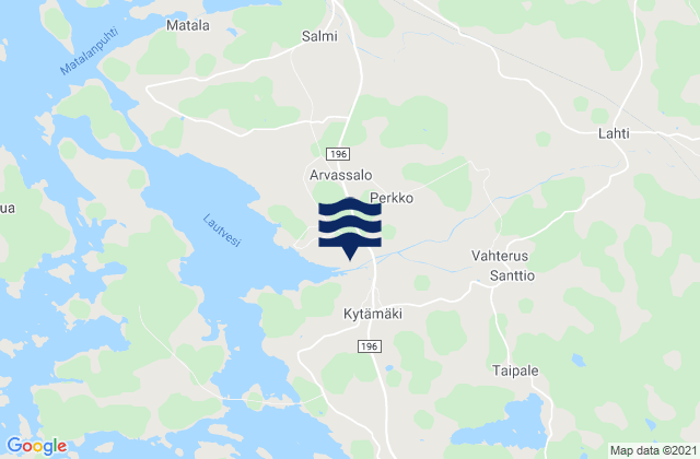 Karte der Gezeiten Vakka-Suomi, Finland