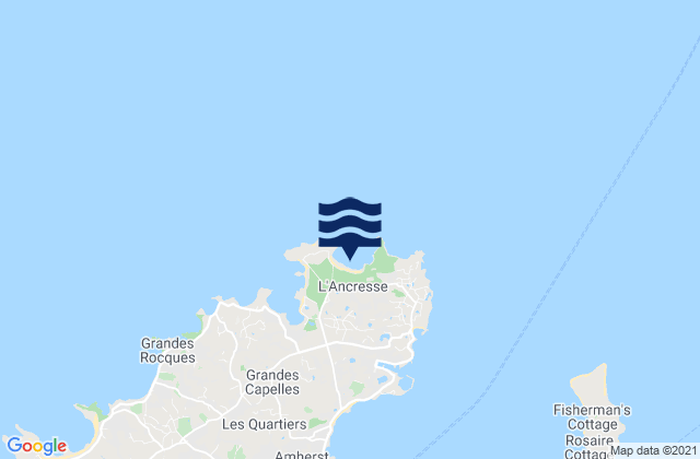 Karte der Gezeiten Vale, Guernsey