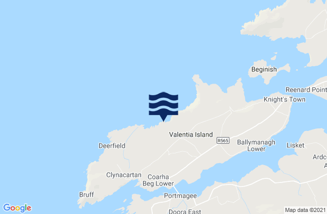 Karte der Gezeiten Valentia Island, Ireland