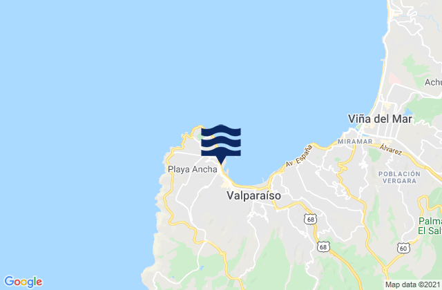 Karte der Gezeiten Valparaíso, Chile