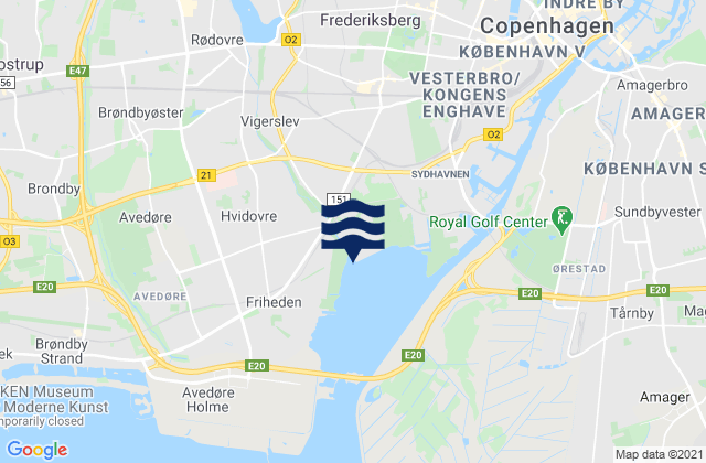 Karte der Gezeiten Vanløse, Denmark