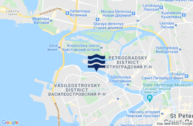 Karte der Gezeiten Vasyl'evsky Ostrov, Russia