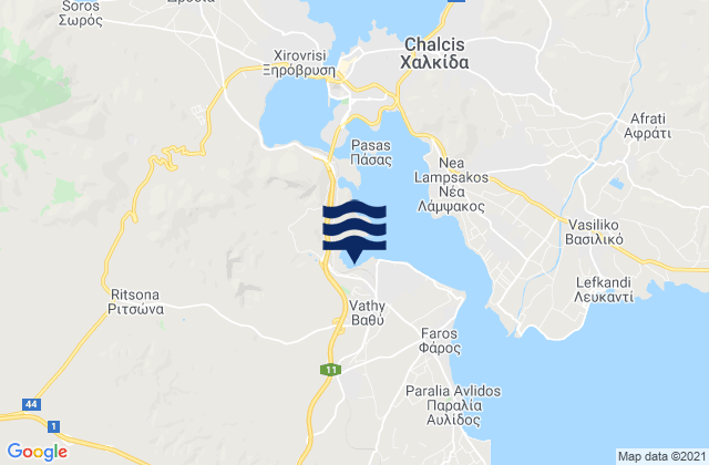 Karte der Gezeiten Vathí, Greece