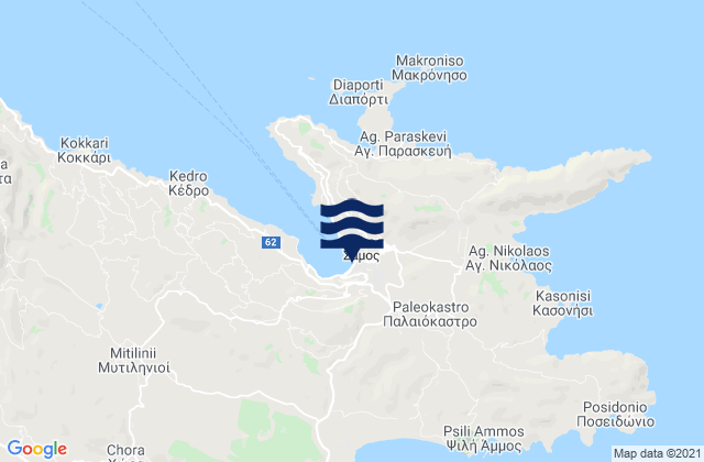 Karte der Gezeiten Vathý, Greece