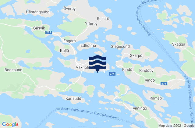 Karte der Gezeiten Vaxholms Kommun, Sweden