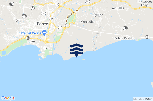 Karte der Gezeiten Vayas Barrio, Puerto Rico