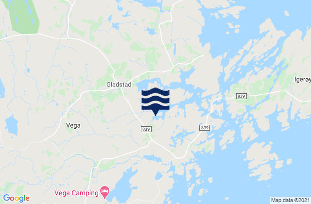 Karte der Gezeiten Vega, Norway