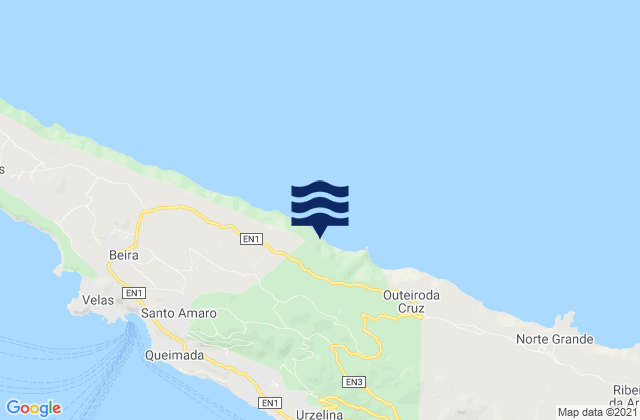 Karte der Gezeiten Velas, Portugal
