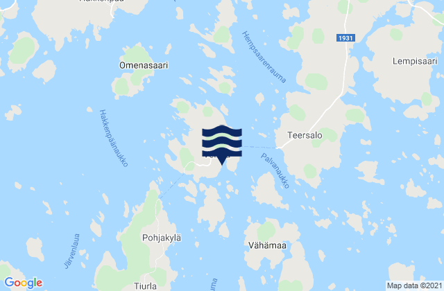 Karte der Gezeiten Velkua, Finland
