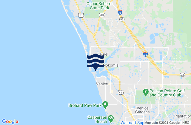 Karte der Gezeiten Venice Inlet, United States