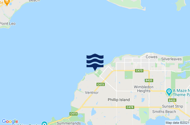Karte der Gezeiten Ventnor Beach, Australia