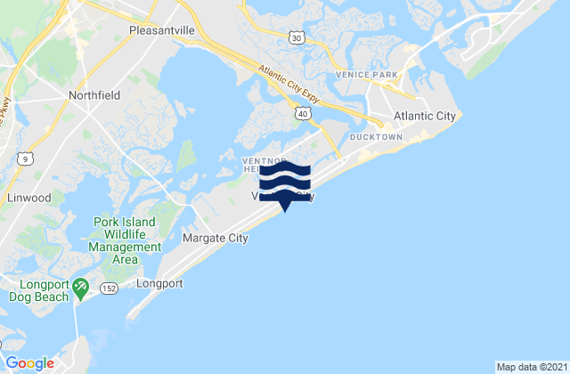 Karte der Gezeiten Ventnor City Ocean Pier, United States