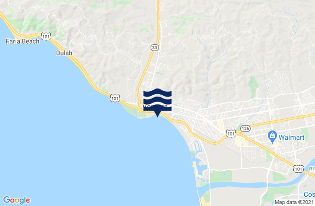 Karte der Gezeiten Ventura, United States