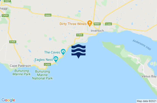 Karte der Gezeiten Venus Bay, Australia