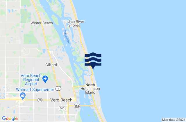 Karte der Gezeiten Vero Beach (ocean), United States