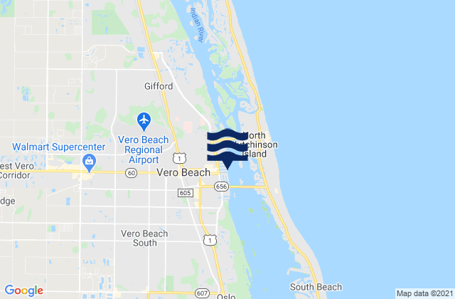 Karte der Gezeiten Vero Beach, United States