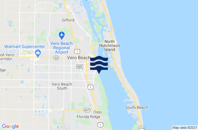 Karte der Gezeiten Vero Beach South, United States