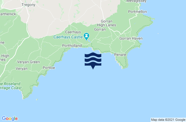 Karte der Gezeiten Veryan Bay, United Kingdom