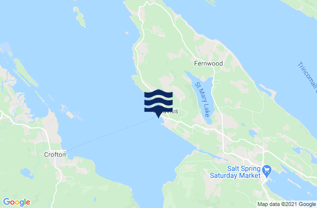 Karte der Gezeiten Vesuvius Bay, Canada