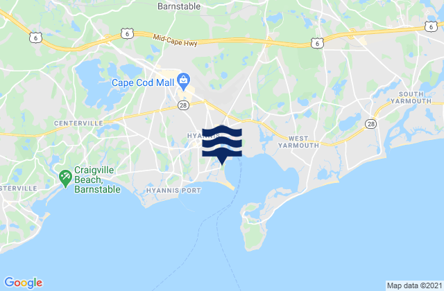 Karte der Gezeiten Veterans Beach, United States