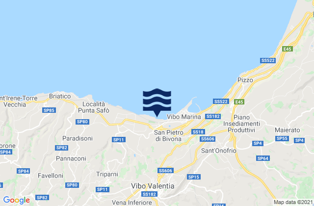 Karte der Gezeiten Vibo Valentia, Italy
