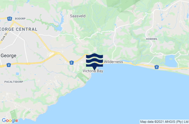 Karte der Gezeiten Victoria Bay, South Africa