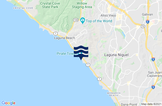 Karte der Gezeiten Victoria Beach, United States