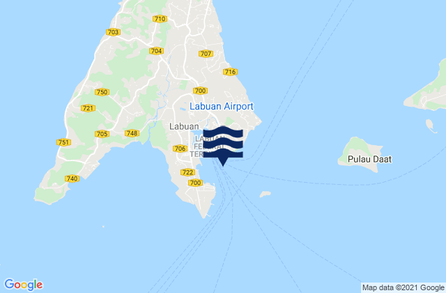 Karte der Gezeiten Victoria Harbor (Labuan Island), Malaysia